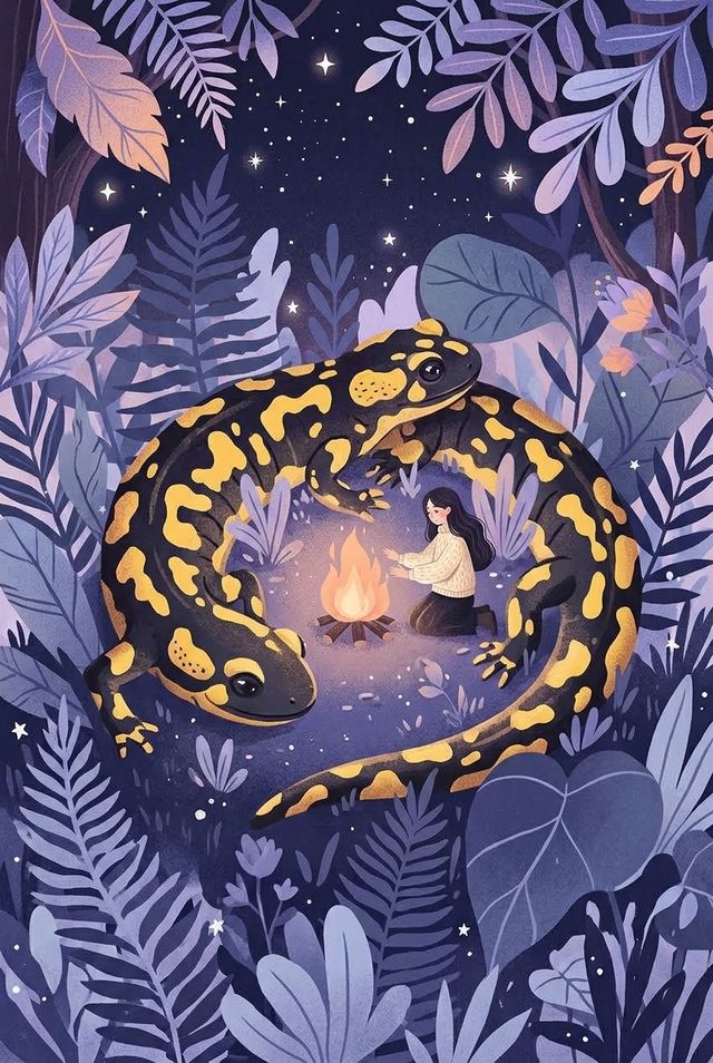 Il·lustració de la carta Nº 25, La Salamandra
